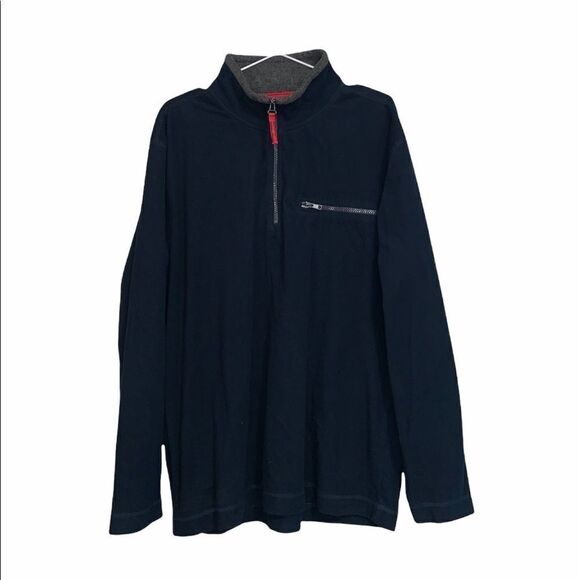 𝅺holt Renfrew Navy Blue Cozy Sweater 3/4 zip - Picture 1 of 5